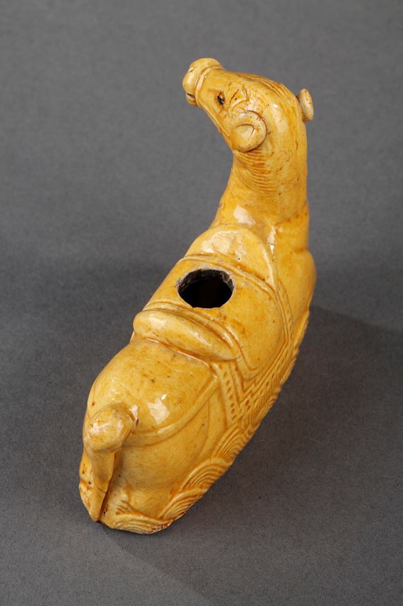 Chinese yellow enamelled biscuit water dropper in the shapeof a horse | MasterArt